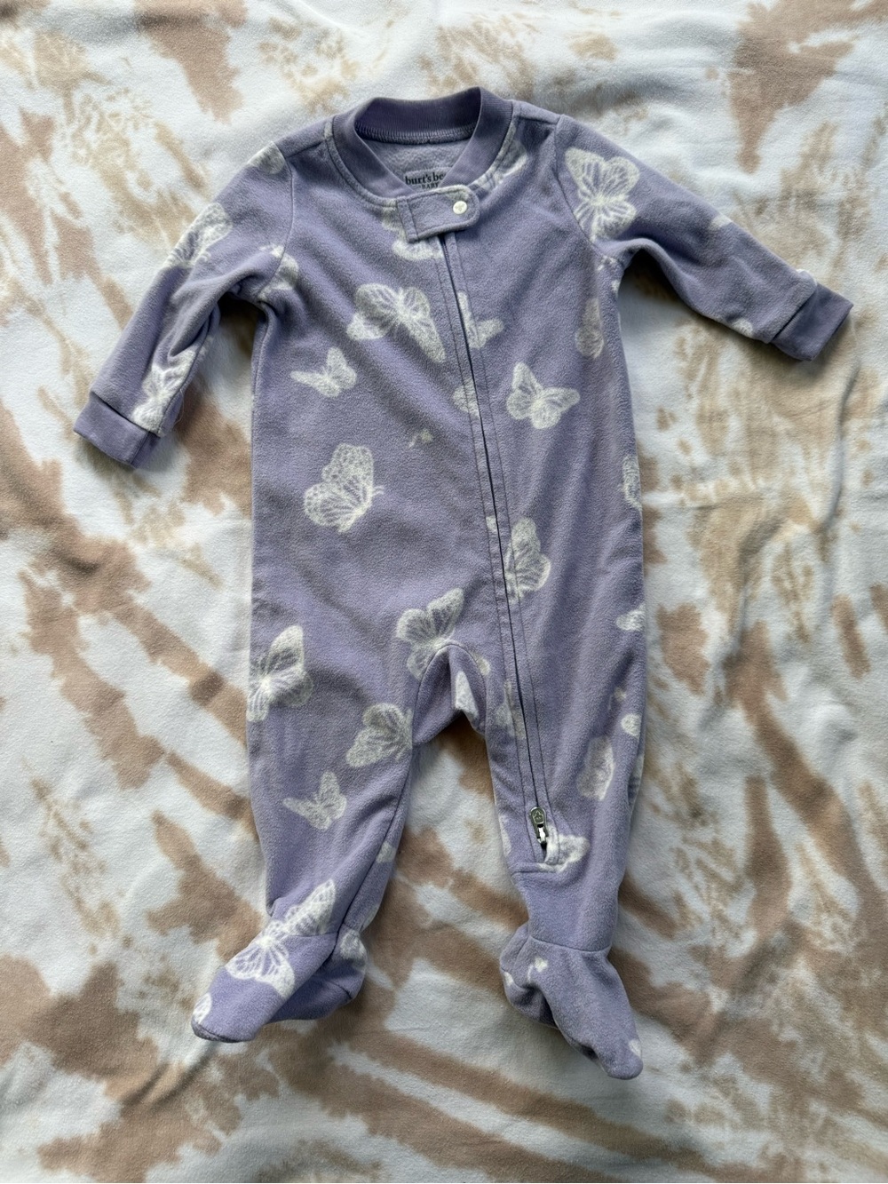 Fleece Burts Bees Baby Butterfly Footie 0-3
